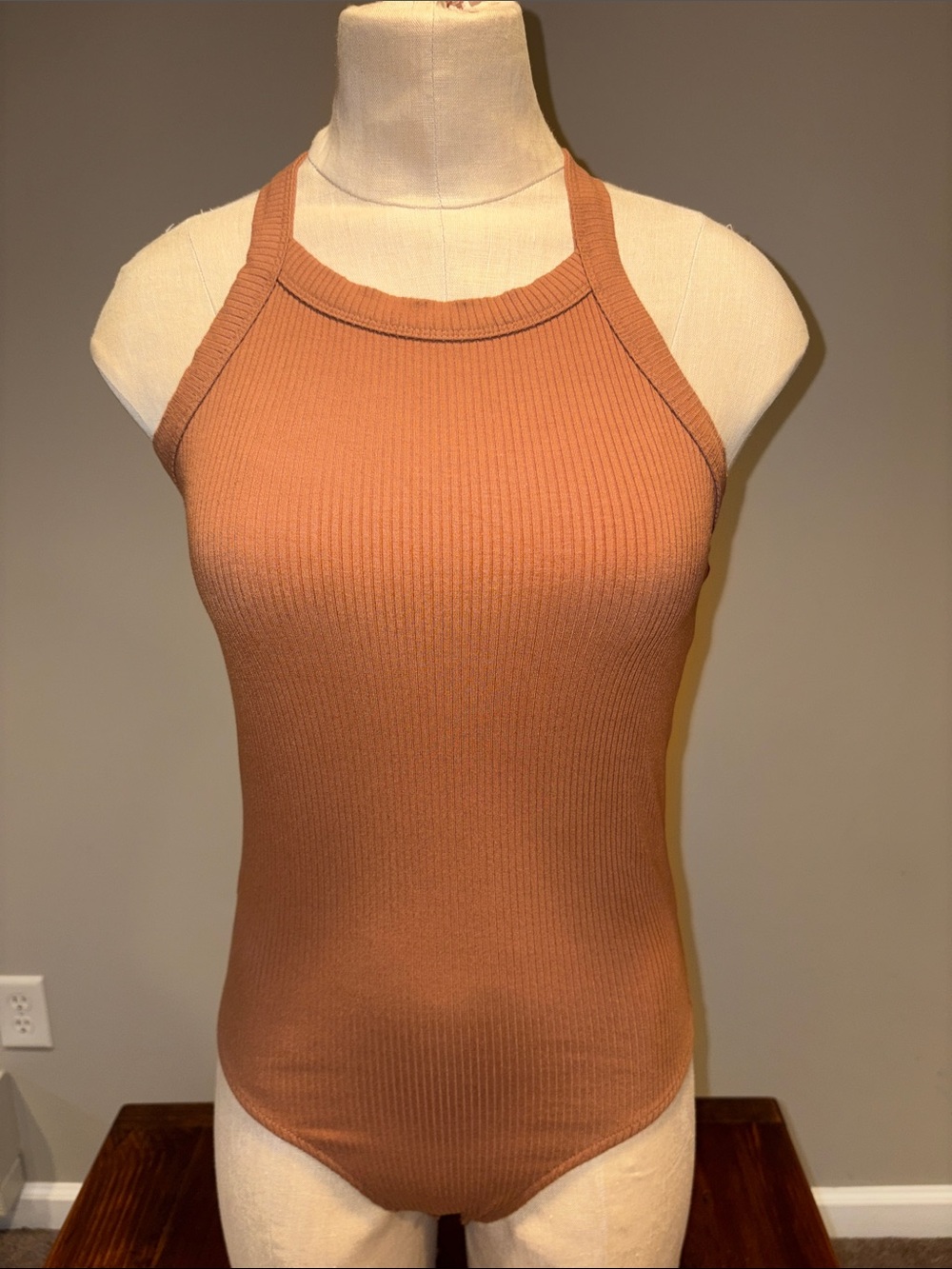 LOFT Ribbed Halter Racerback Bodysuit Size XS